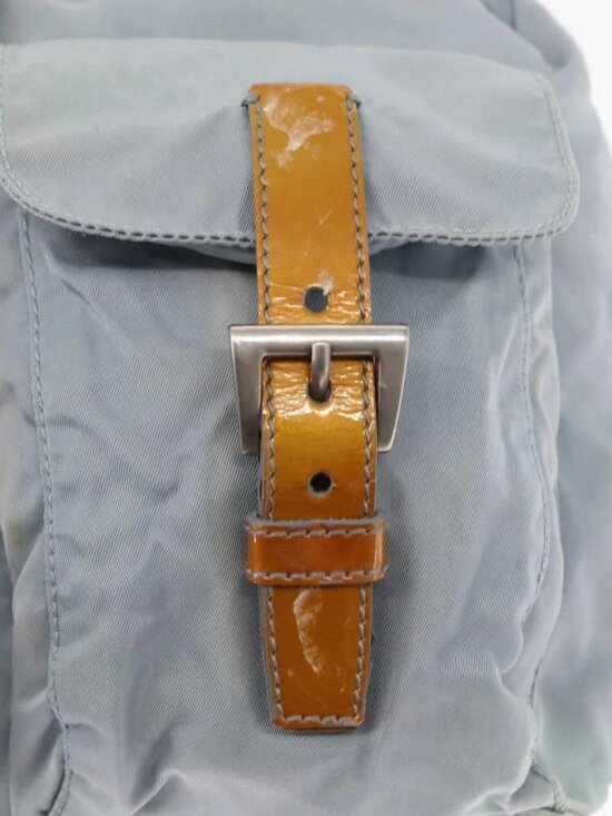 PRADA Backpack Nylon Light Blue Silver Auth 163044 main image 14